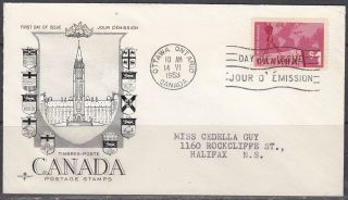 Canada Scott 411 Rose Craft Fdc - Canadian Exports Issue