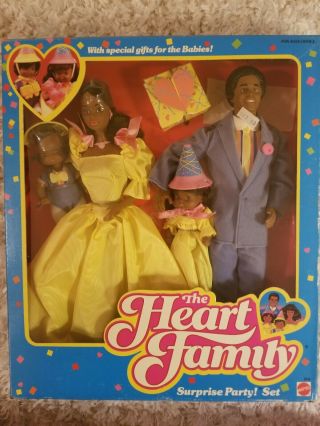 1985 Mattel The Heart Family Surprise Party Set Afro - American 2512 Rare