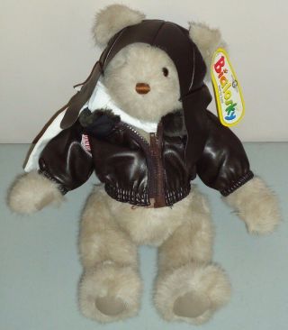 Bialosky Bear By Gund 15 " Plush W/aviator Hat And Bomber Jacket W/tags 1987