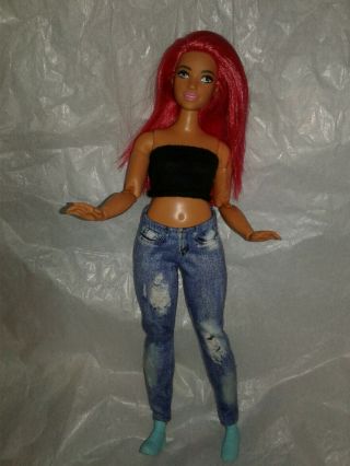Barbie Made To Move Curvy Dancer Doll Pink Hair Articulated