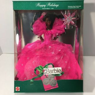 Vintage 1990 Happy Holidays Barbie Doll Special Edition 4543 Christmas Mattel