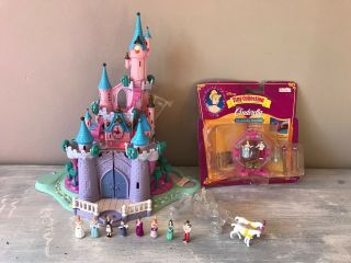 Disney Polly Pocket Cinderella Light Up Castle With Figures & Showtime Stories