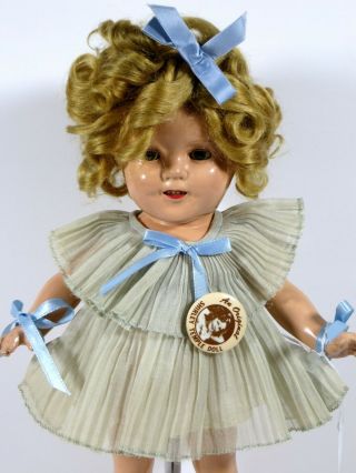 13 " Ideal Shirley Temple Doll Composition In Outfit & Pin Hair Set