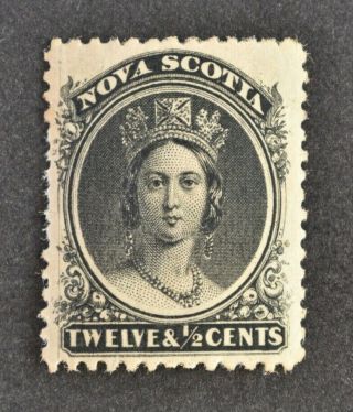Nova Scotia,  Qv,  1860,  12 & 1/2c.  Black Value,  Sg 17,  Mm,  Cat £38.