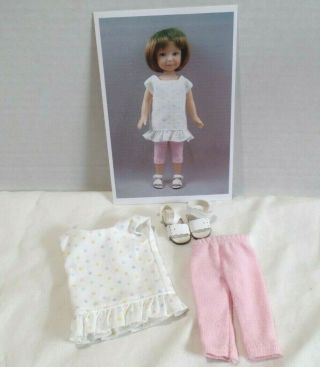 Heartstring Doll Outfit For 8 " Doll - Polka Dot Play Set With Pink Leggings