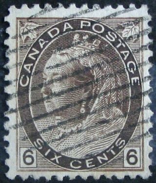 Canada 80: Fine 6 - Cent Queen Victoria " Numeral " Issue