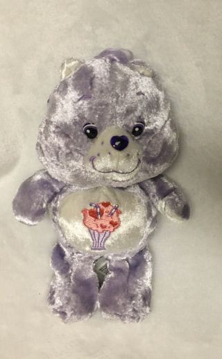 Carlton Cards Share Care Bear Charmer Beanie 8” Plush Anniversary Purple Stuffed