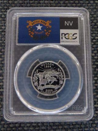 2006 - S 25c Nevada Silver State Flag Label Quarter Proof Pcgs Pr70dcam