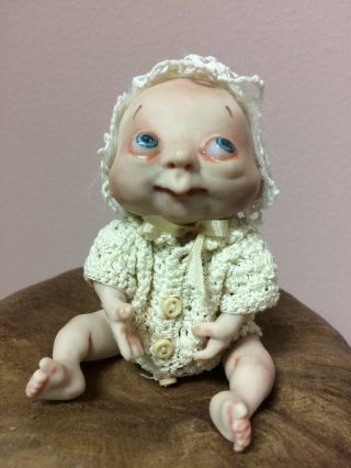 Denise Bledsoe Baby 4.  5” Doll Porcelain