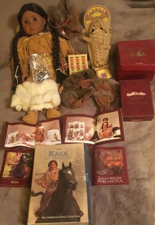 American Girl Pleasant Company Doll Kaya Retired Native American 2002 -,  6 Books