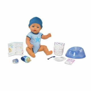 Baby Born Interactive Boy Doll Blue Eyes Bottle Pacifier Diaper Potty A9