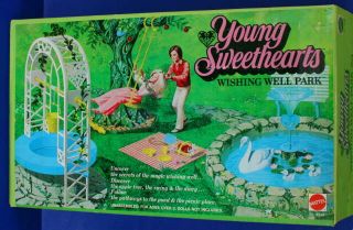 Mattel 1975 Young Sweethearts Wishing Well Park True Nrfb Mib Barbie Ken Playset