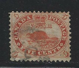 1859 Canada Scott 15 - 5c Beaver Stamp -