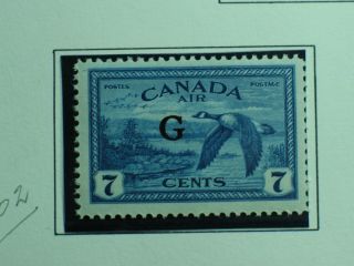 Vf Mnh Og Sc Co2 - 7c Canada Goose Air Mail " G " Overprint