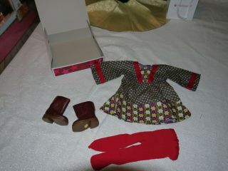 American Girl Calico Dress Outfit Boots And Tights
