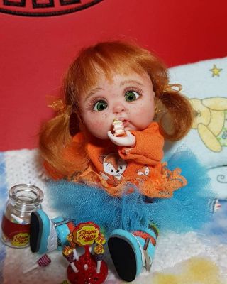 Ooak Art Doll,  Baby - Girl 6,  5 Inch Bjd Obitsu Doll 1/8 Polymer Clay By Svetlana