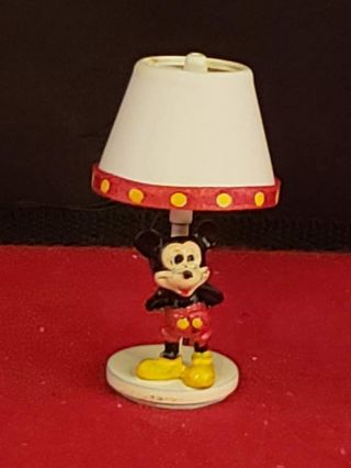 Dollhouse Miniature Modern Walt Disney Mickey Mouse Led Light Lamp W/ Shade