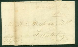 Canada 1835 Pre - Stamp Folded Letter To Toronto City.  (67)