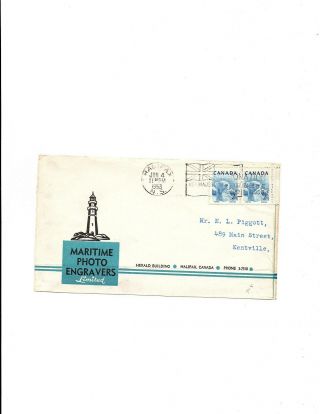 Halifax,  Ns Coronation Flag Cancel 71 - 5 Ad Maritime Photo Engravers June 4/53