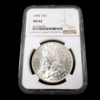 1890 Us United States Morgan Silver $1 One Dollar Ngc Ms62 Collector Coin Wd6031