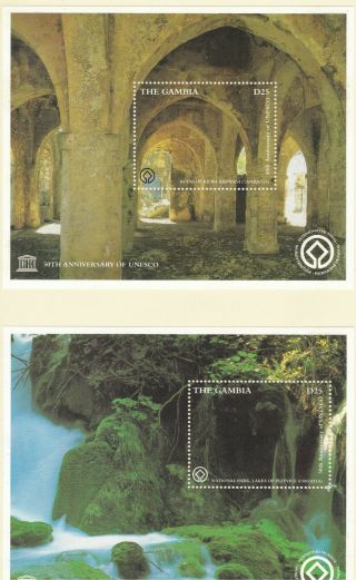 Gambia 1997 Unesco Heritage Set Of 4 - Ms2548 Lightly Hinged On Card (n15)