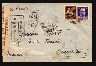 Libya 1942 Sidi Apo Censor Cover / Itlay Stamps - Z17704