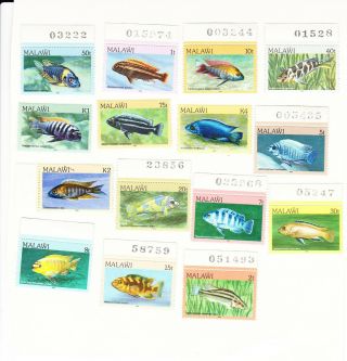 Malawi Africa Stamps Fish Of Lake Malawi Stamps 1984 Set Of 15 Mnh