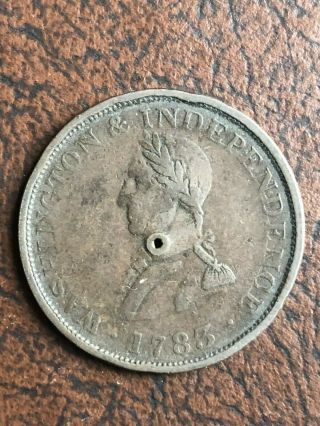 1783 George Washington Small Military Bust Colonial Copper United States Coin