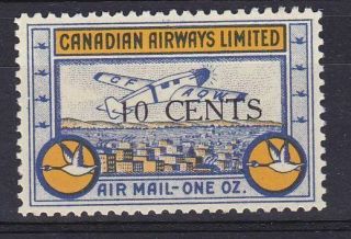 Canada,  Airmail Label,  Canadian Airways Ltd. ,  Ovpt