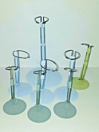 Metal Doll Stands 3 Sizes Set Of 8 Adjustable Height 6 To 14.  5