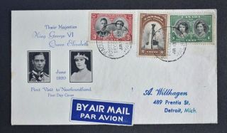 Canada,  Kgvi,  1939 Royal Visit Stamps,  Paquebot Posted At Sea Cancel,  Jun 13 39.