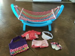 American Girl Doll Beach Hammock,  Swimsuit,  And Accessories