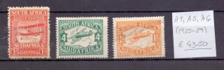 South Africa 1925 - 1929.  Air Mail Stamp.  Yt A1,  A5,  A6.  €43.  50