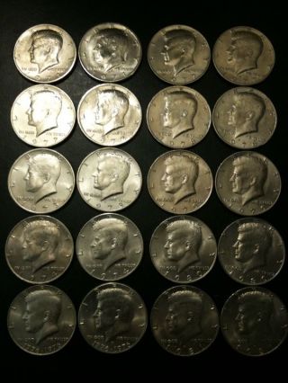1971 - 1981 P D Kennedy 50 Cent Us Half Dollar 10 Yr Set Clad No Silver 1976