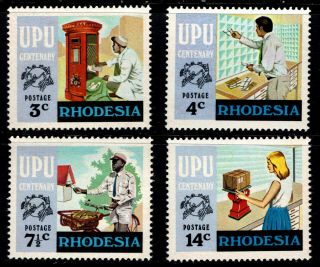 Rhodesia Scott 348 To 351 - Centenary Of The Upu - 1974 - Mnh Set