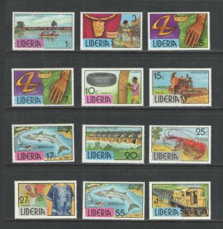 1976 Liberia Stamp Set Sc 749 - 760 Complete Set Never Hinged