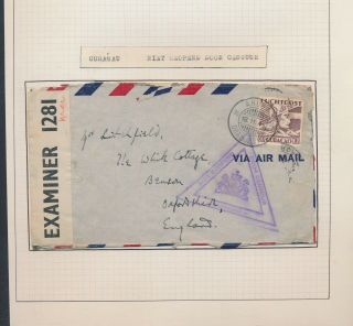 Xb90782 Curacao 1941 By Censor Airmail Cover