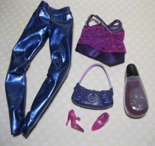 Candy Glam 2008 Raquelle Barbie Doll Purple Clothes Outfit Model Muse Shoes