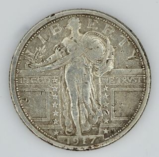 1917 - S Standing Liberty 25c Quarter Dollar Fine