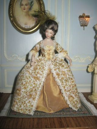 Handmade Artisan Miniature Dollhouse French Georgian Lady Doll