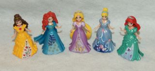 Disney Princess Magiclip Dolls W/dresses Merida - Ariel - Belle - Rapunzel - Cinderella