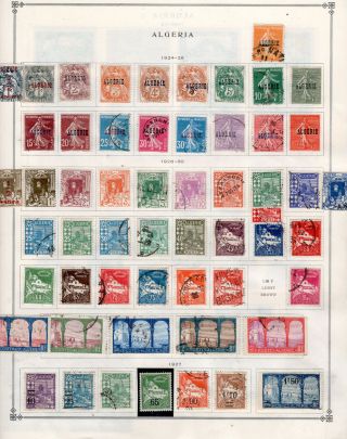 1924 & Up France Colonies Algeria Stamps & Hinged On Page Lot 851