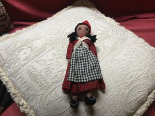 Vintage Mother & Baby Doll Red Head Scarf Ethnic Costume Central South America 2