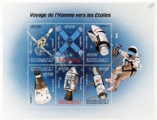 Space Exploration/journey To The Stars/spacecraft Stamp Sheet 3 2000 Madagascar