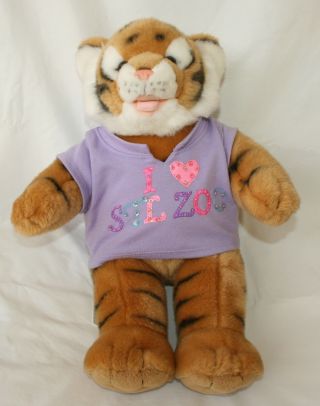 Build A Bear I Love Stl Zoo Tiger Beaded Shirt Stuffed Plush Animal