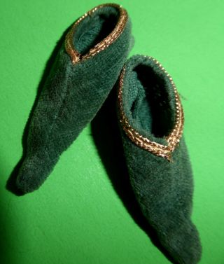 Vintage Ken The Prince 0772 Green Velvet Slippers