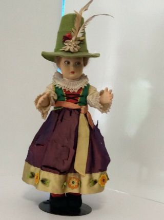 14” Lenci Tyrolean Pamela Cloth Doll All 1931 - 41 Made In Italy