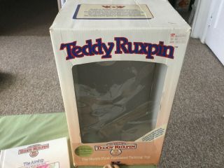 Worlds Of Wonder Teddy Ruxpin Box,  Book/cassette Set And Papers.