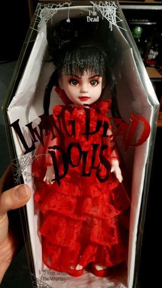 Living Dead Dolls Lydia Deetz Immaculate & Cond.  Tied Down In Custom Coffin