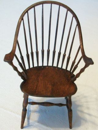 Dollhouse Miniature Artist William Bill Clinger Continuous Arm Chair Walnut 18